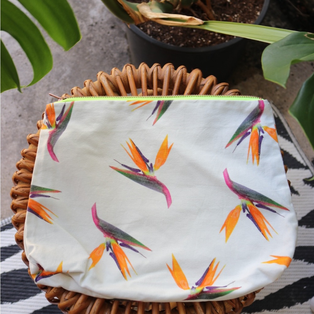 Samudra Tropical Floral Pouch with Zipper